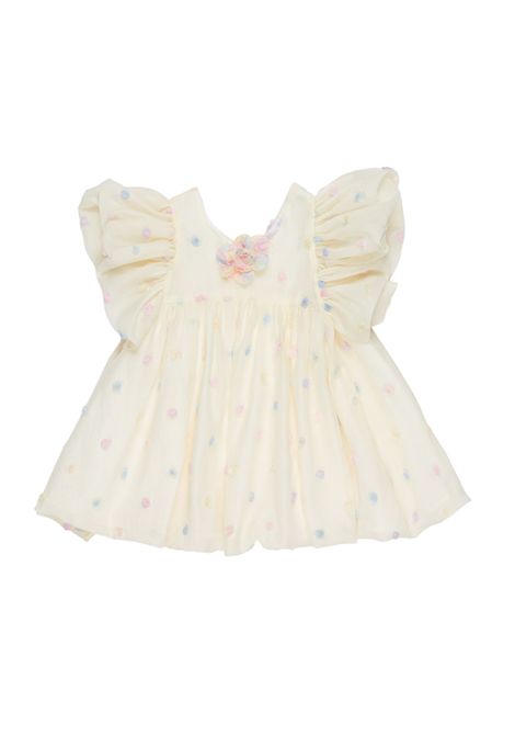 Abito a pois con ruches MISS GRANT KIDS | MG1638NPAGLIA